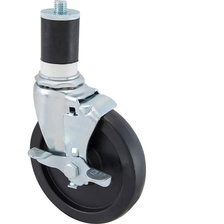 Component Hardware Caster, Stem(5"Od, W/Brake Black C13-1451